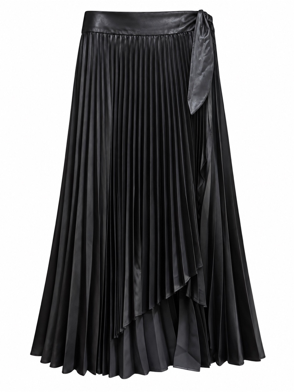 White House Black Market Black Asymmetrical Pleated Skirt